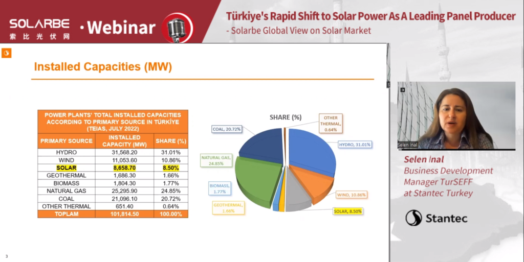 A screenshot of İnal's presentation