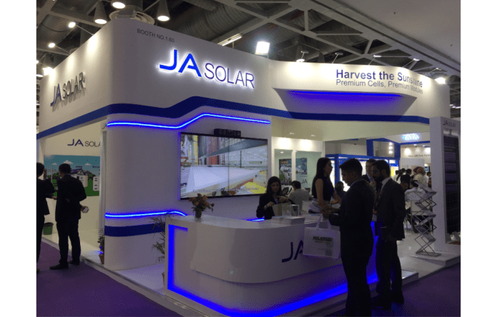 JA Solar's booth at exhibition