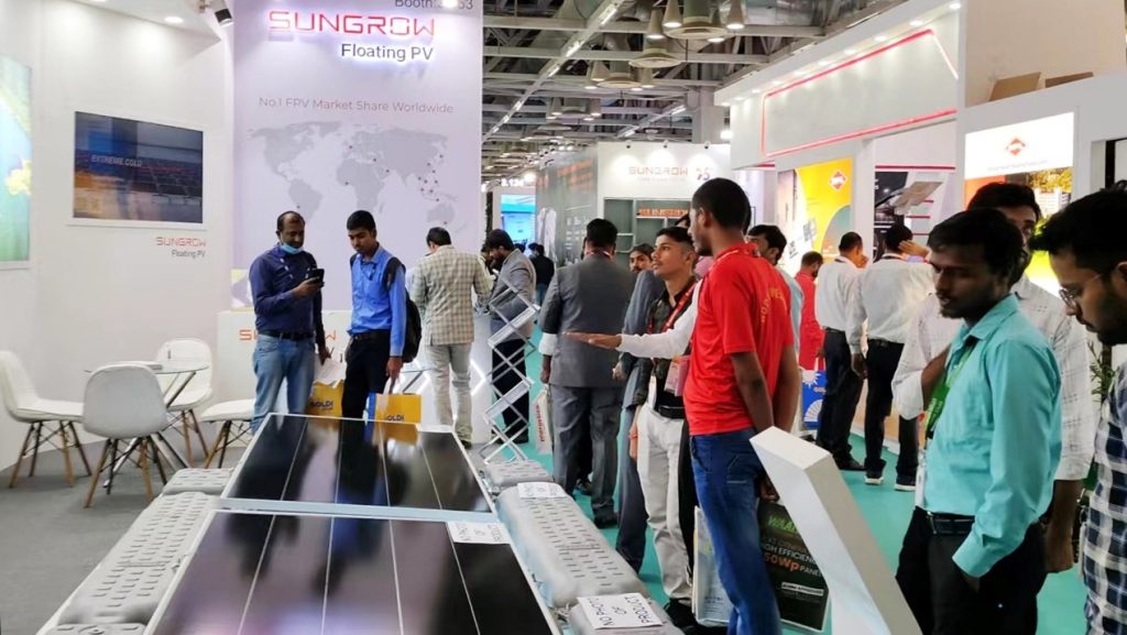 Sungrow FPV showcasting floating PV solutions at the Renewable Energy India Expo (REI)