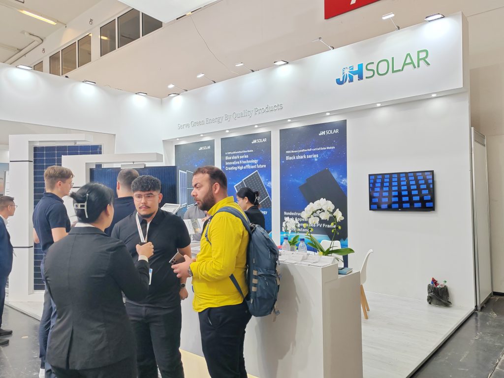 JH Solar's booth at Intersolar Europe 2023. Image: JH Solar