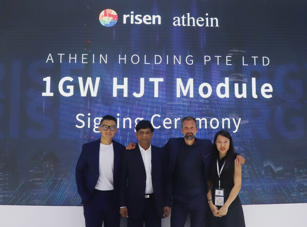 Signing ceremony between Risen Energy and Athein Holding. Image: Risen Energy