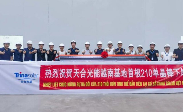 Trina Solar rolls off 210 mm mono ingot in Vietnam factory